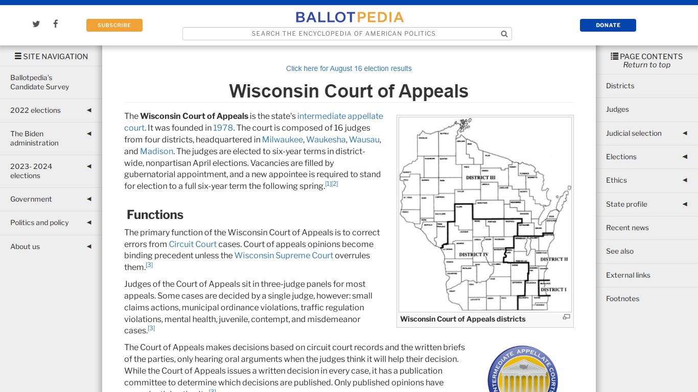 Wisconsin Court of Appeals - Ballotpedia